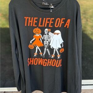 Life of a Showghoul Halloween themed long sleeve tee.